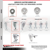 Service Caster 3 Inch Semi Steel Swivel Top Plate Caster Set with 2 Brakes 2 Rigid SCC SCC-20S315-SSR-TLB-2-R-2